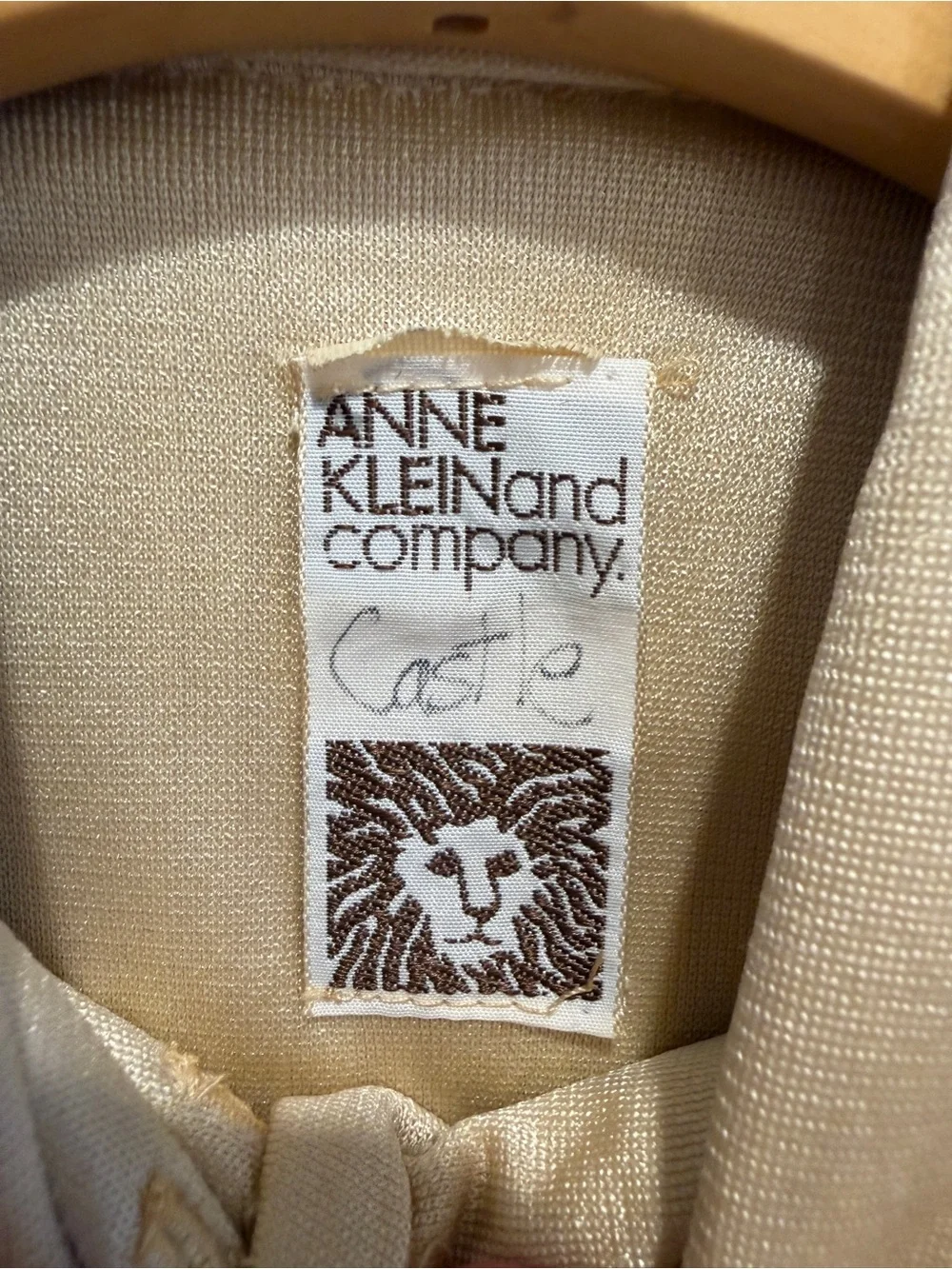 Vintage Ann Klein The Company Gold Pleated Tie Dress 1970’s